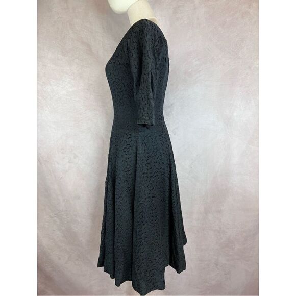 Vintage 1950s Black Lace Dress - Wounded - Picture 4 of 13
